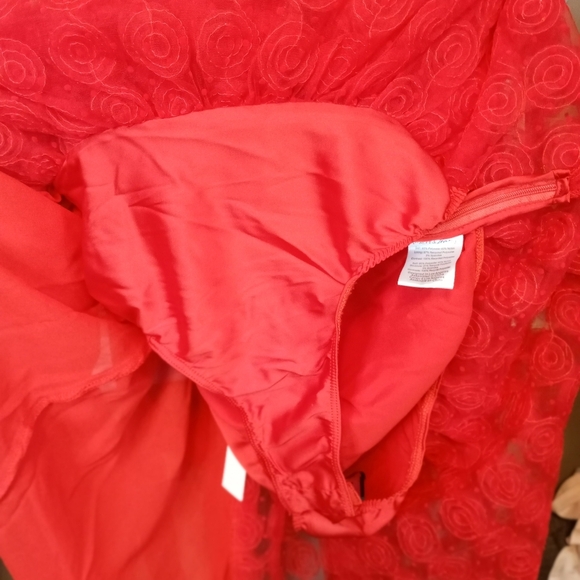 For Love And Lemons Hannah Red Rosette Sheer Maxi Dress NWT Size Small - Picture 10 of 16